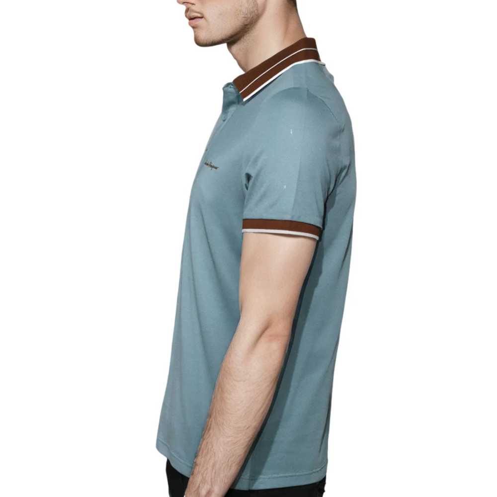 Salvatore Ferragamo Embroidered logo Blue T-shirt-3