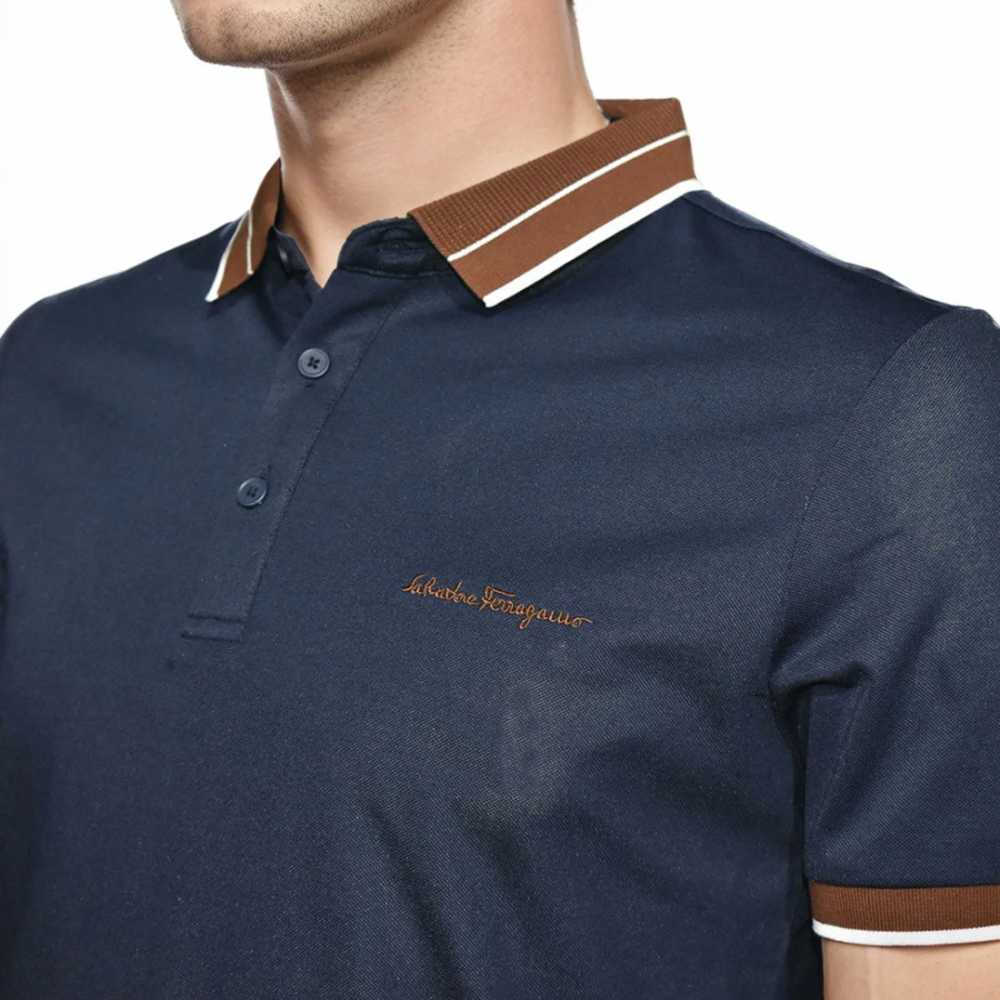 Salvatore Ferragamo Embroidered logo Navy Blue T-shirt-thumb-2