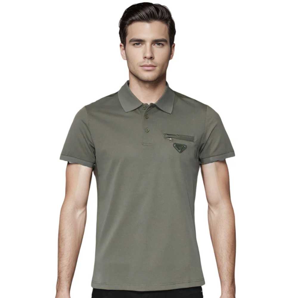Prada Green Premium Stretch Cotton Polo T-shirt