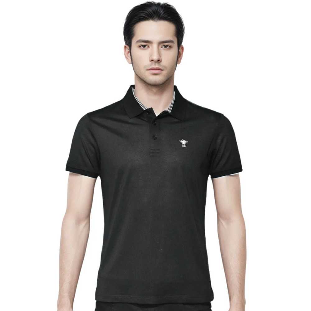 Christian Dior Bee Embroidered Black Premium Polo T-shirt