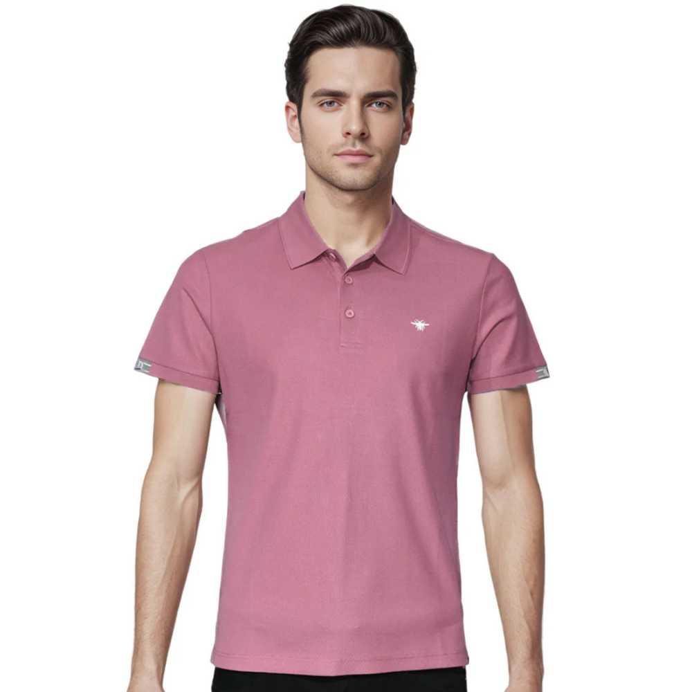 Dior Bee Embroidered Pink Premium Polo T-shirt