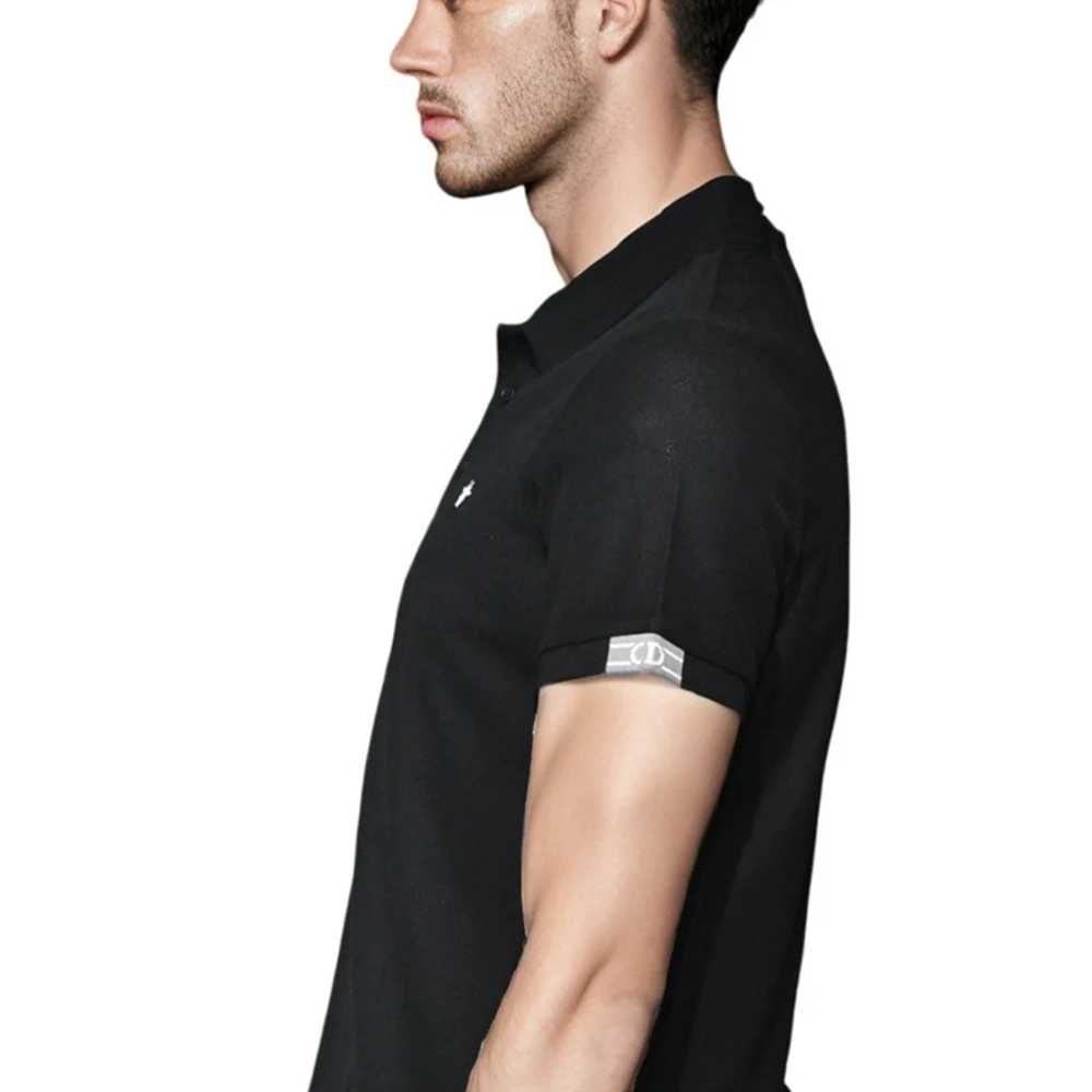 Dior Bee Embroidered Black Premium Polo T-shirt-3