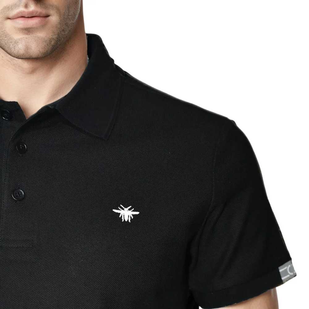 Dior Bee Embroidered Black Premium Polo T-shirt-4