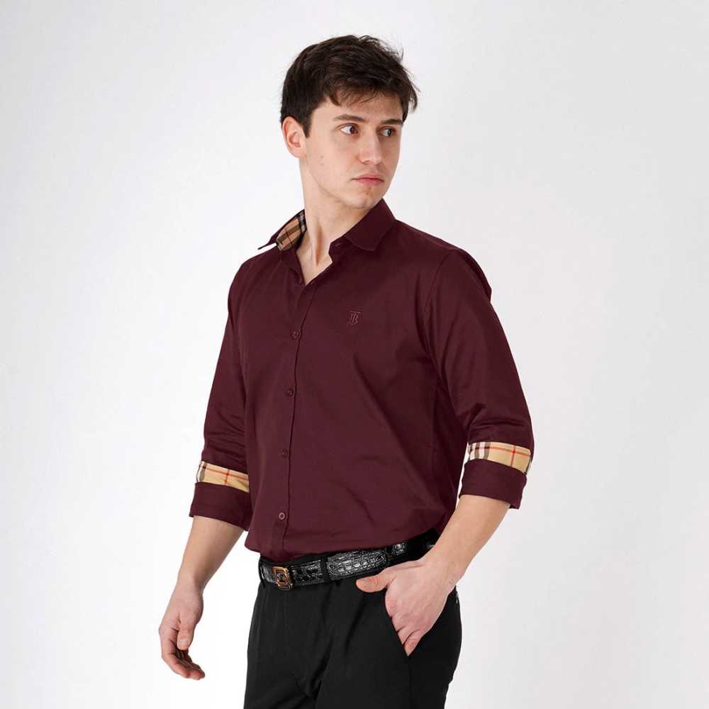 Burberry Wine Premium Quality Shirt-4