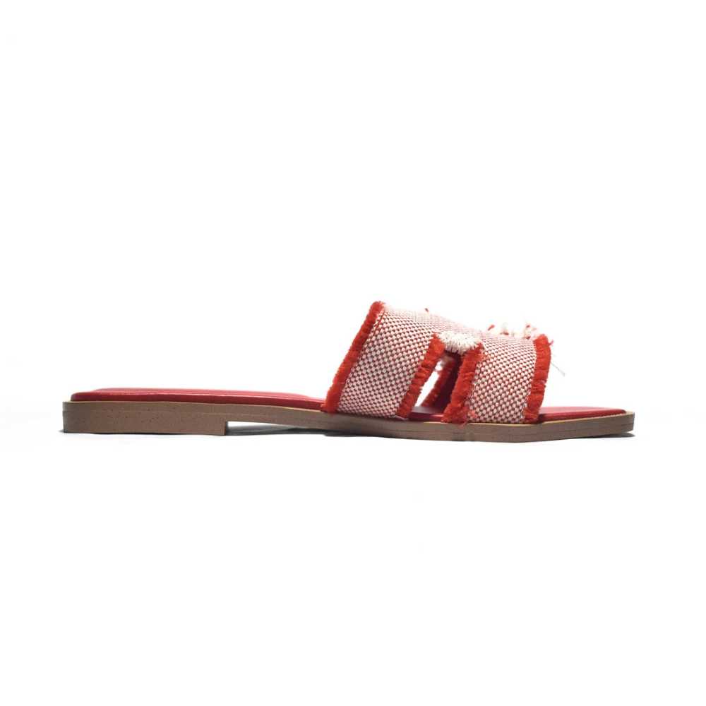 Hermes Red Premium Quality Women's Flat Sandals-2
