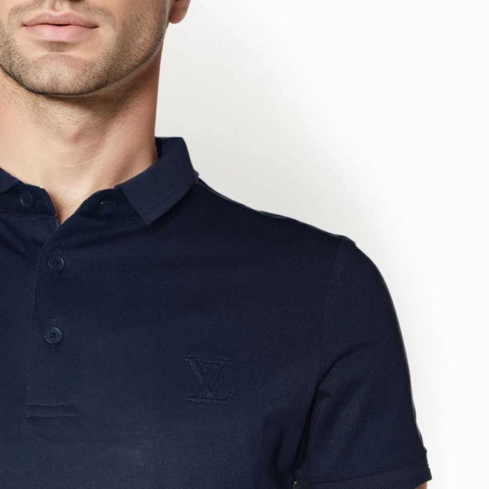Louis Vuitton Embroidery Logo Navy Blue Premium T-shirt-thumb-4