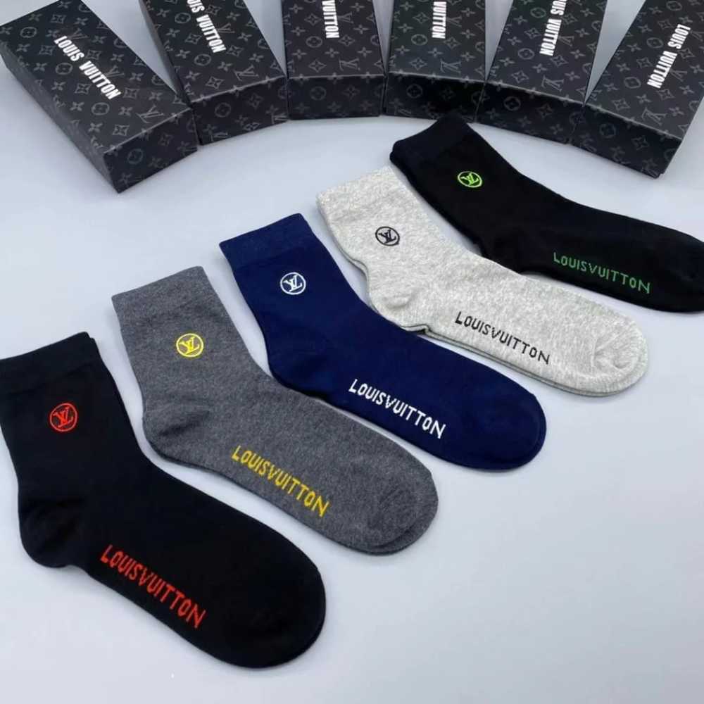 Louis Vuitton Premium Quality Ankle Socks - Pack of 5-0