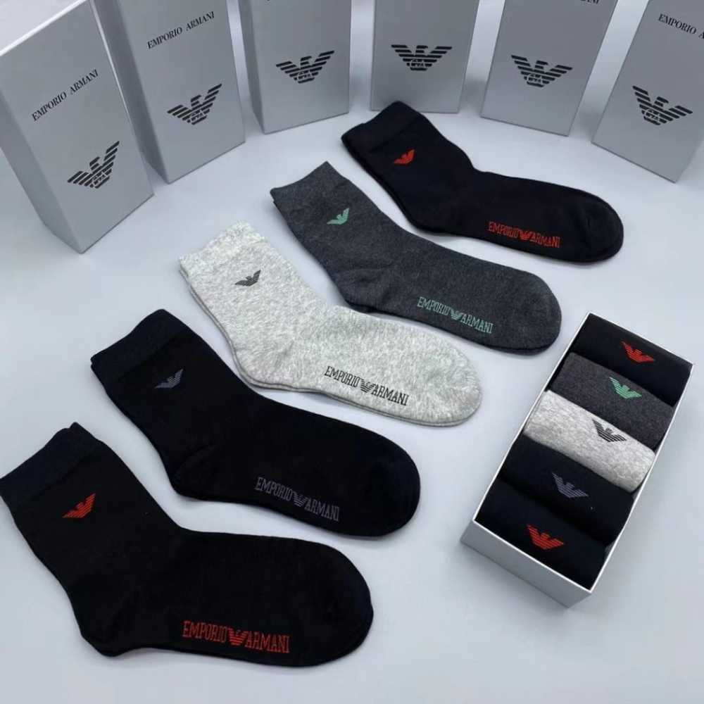 Emporia Armani Premium Quality Low Ankle Socks - Pack of 5-0