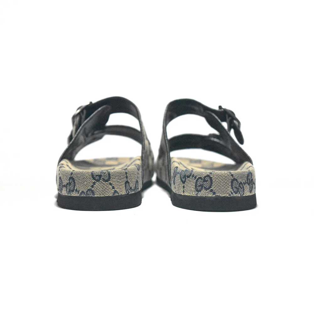 Gucci GG Canvas Cream & Black Mens Flip-flops-thumb-5
