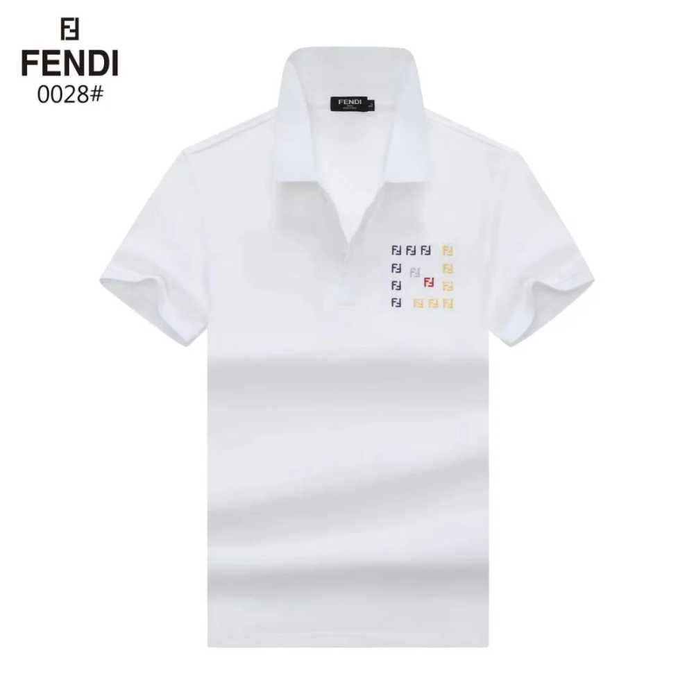 Fendi Embroidered logo White Premium Quality T-shirt-6