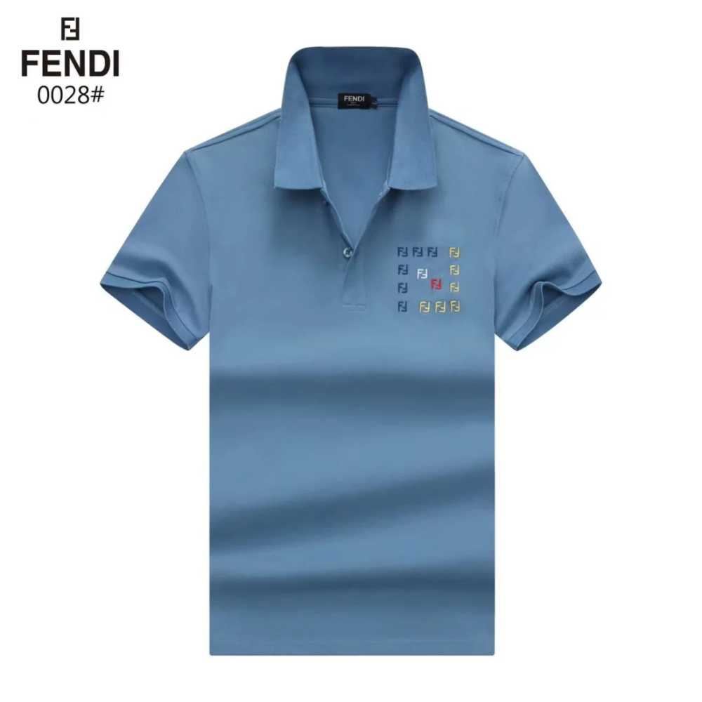 Fendi Embroidered logo Blue Premium Quality T-shirt-6