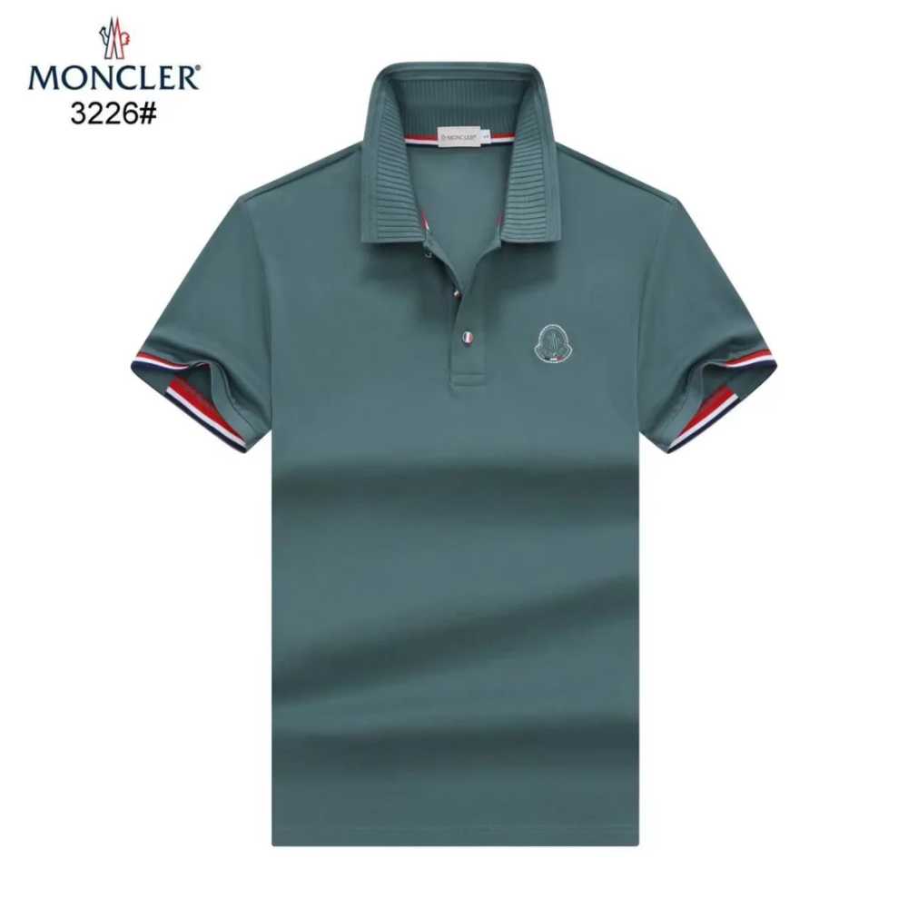 Moncler Embroidered logo Teal Green Premium T-shirt-thumb-6