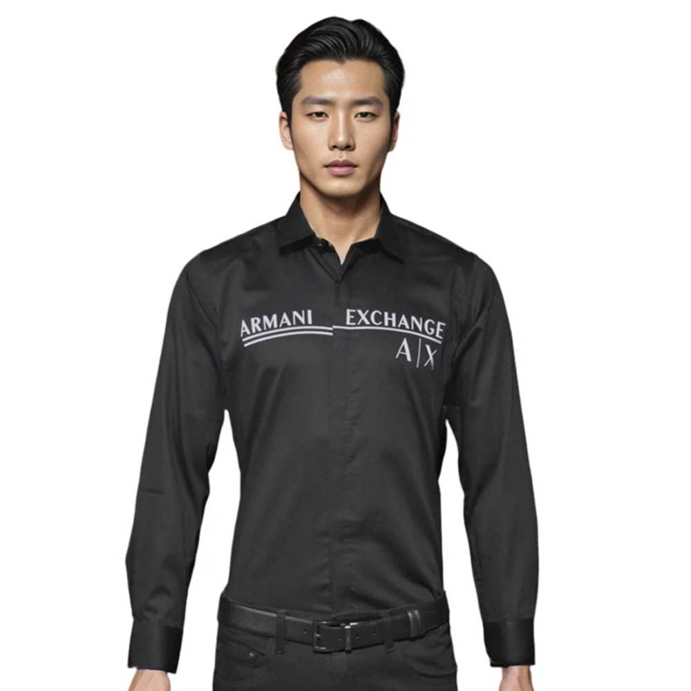 Armani Exchange Printed Black Premium Quality Shirt