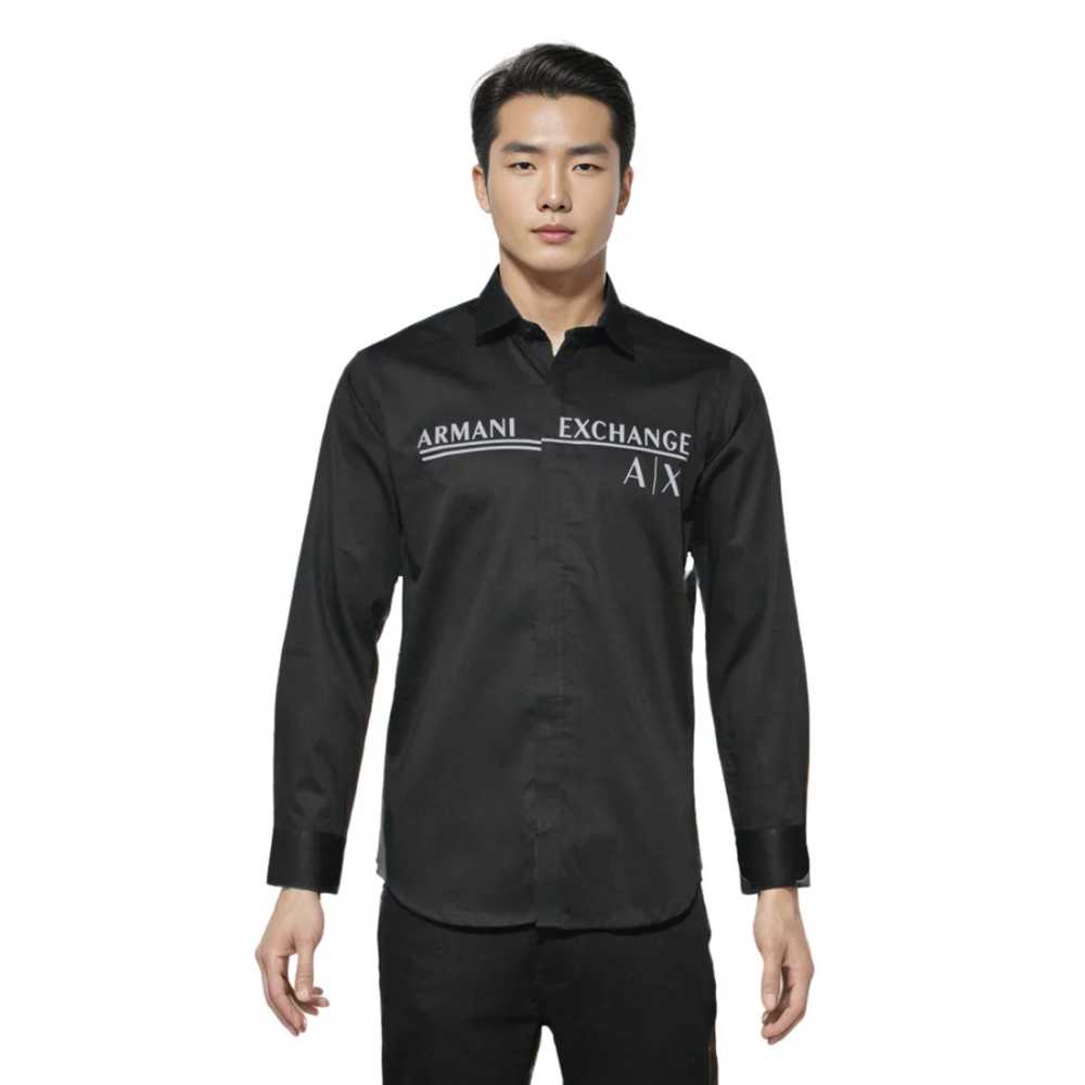 Armani Exchange Printed Black Premium Quality Shirt-6