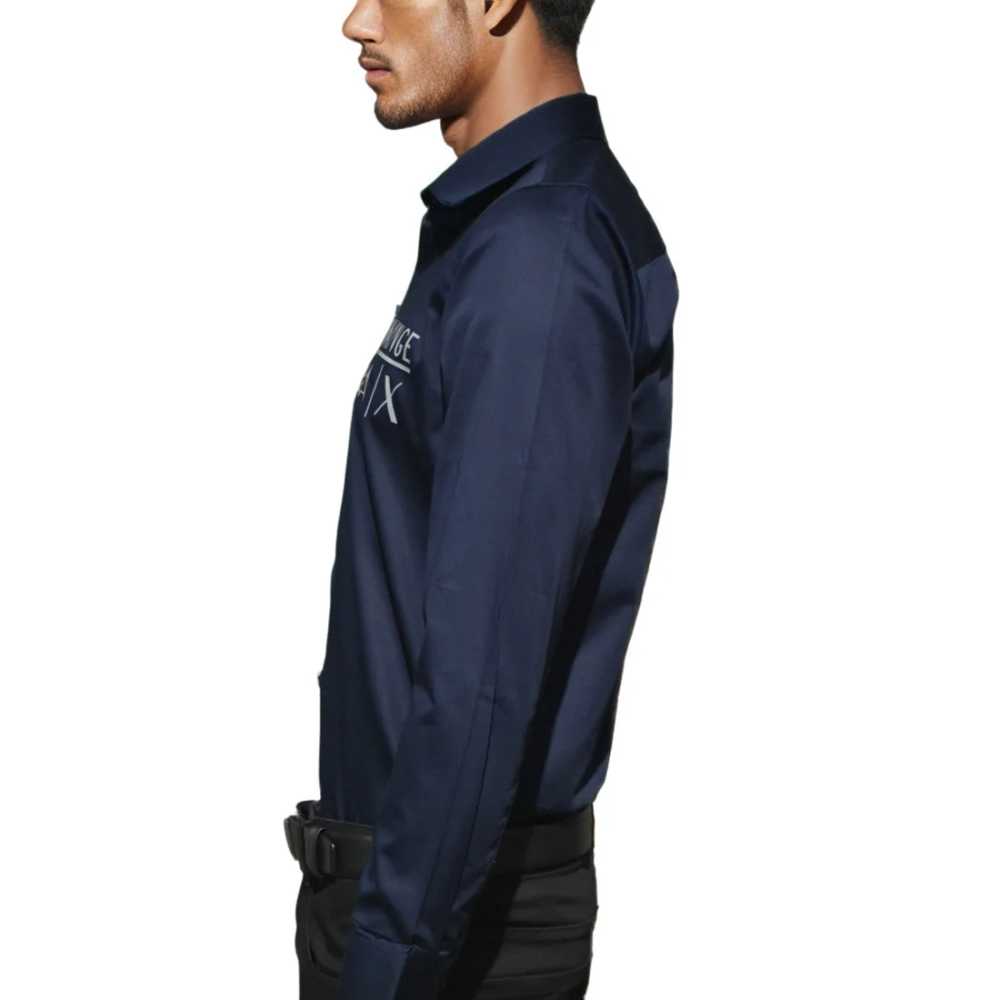 Armani Exchange Printed Navy Blue Premium Quality Men's Shirt-3