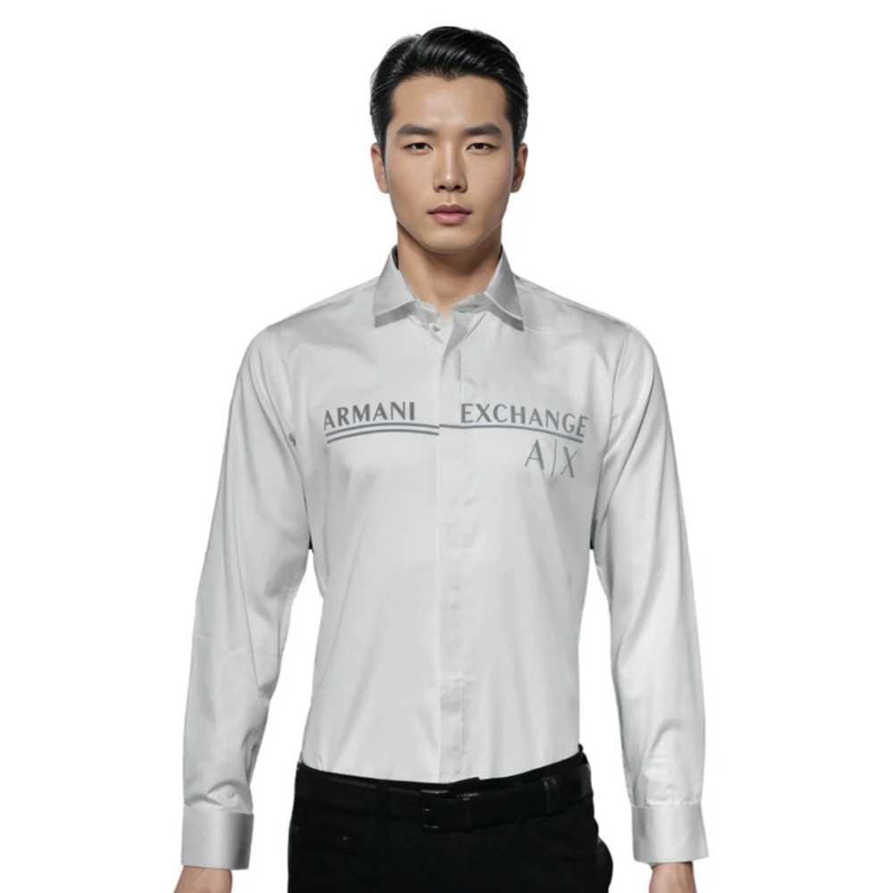 Armani Exchange Printed White Premium Quality Men's Shirt-0