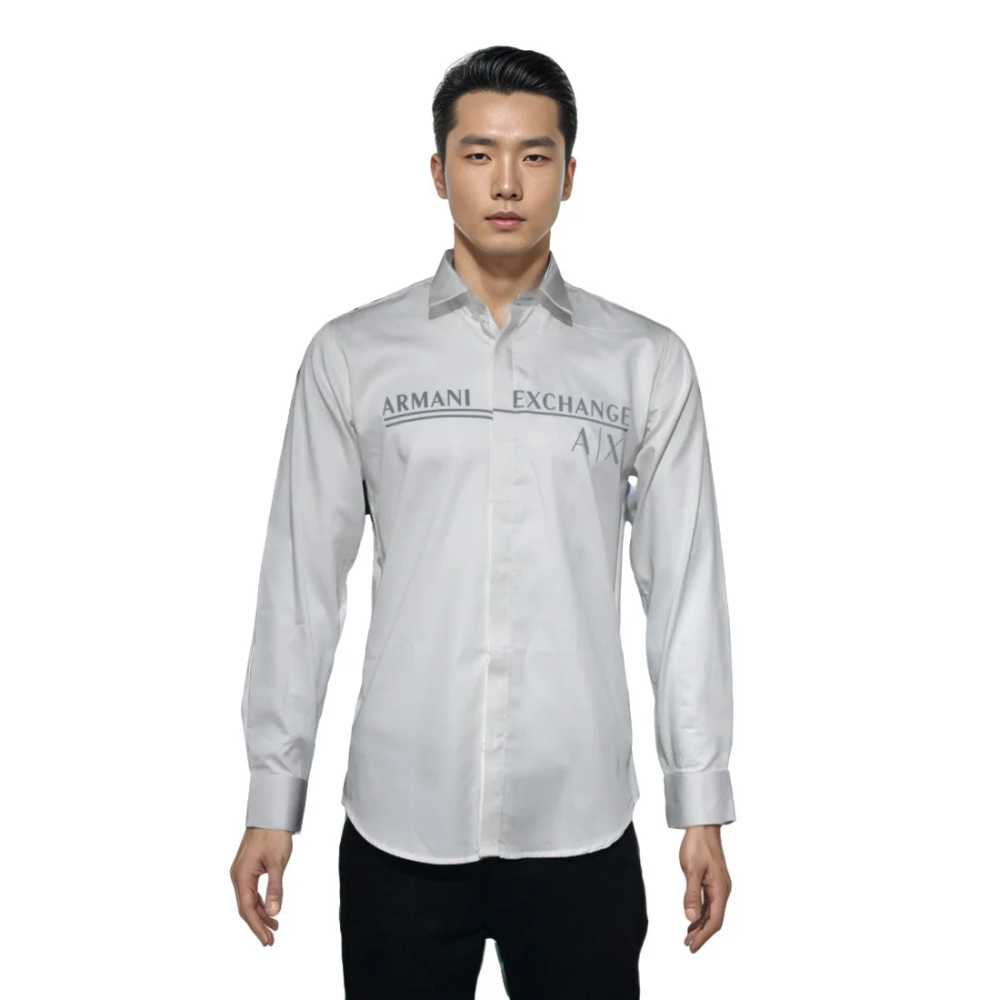 Armani Exchange Printed White Premium Quality Men's Shirt-6