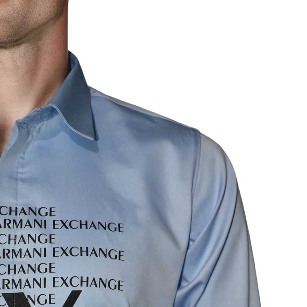 Armani Exchange Sky Blue Premium Quality Full Sleeve Shirt-5