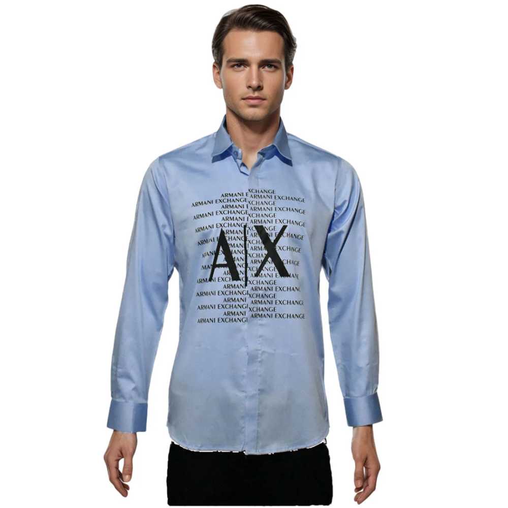 Armani Exchange Sky Blue Premium Quality Full Sleeve Shirt-6