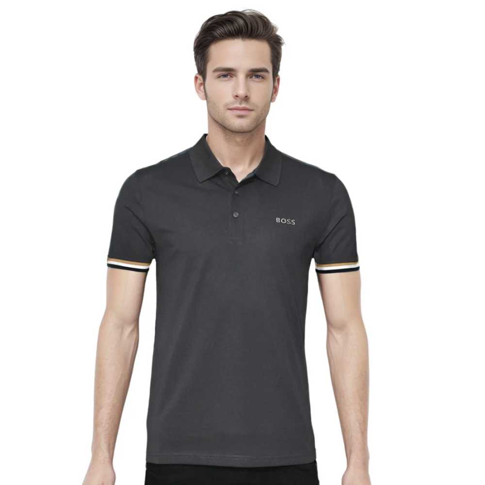 Boss Dark Grey Premium Quality Short Sleeve Polo T-shirt