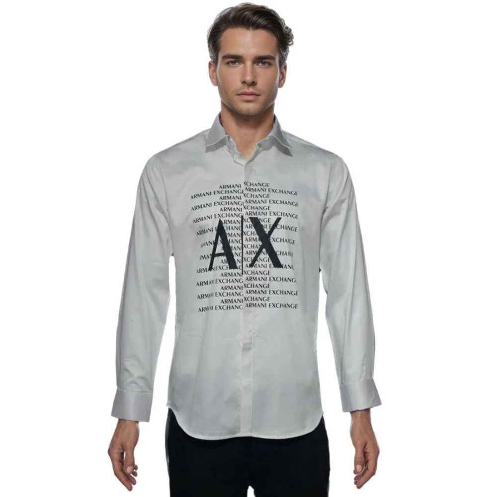 Armani Exchange White Premium Quality Full Sleeve Shirt-5