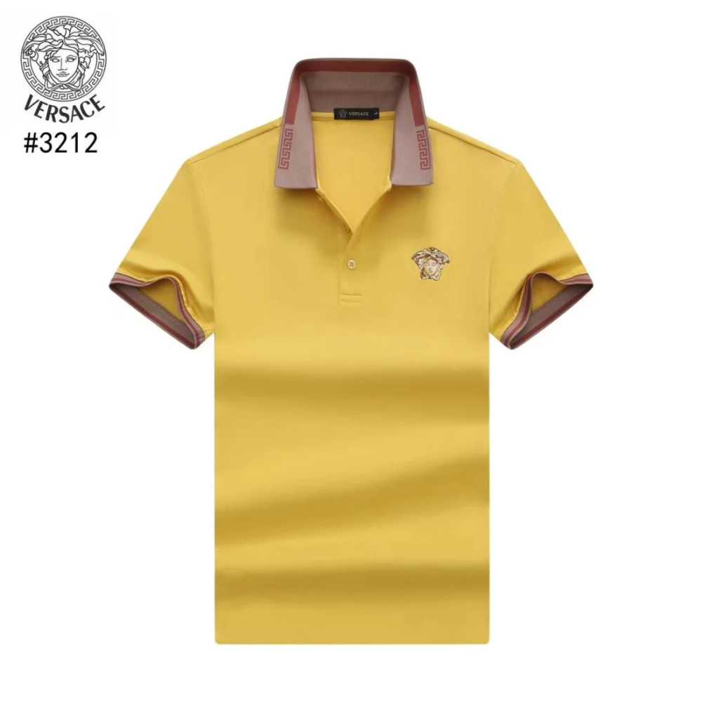 Versace Embossed logo Yellow Premium Polo T-shirt-6