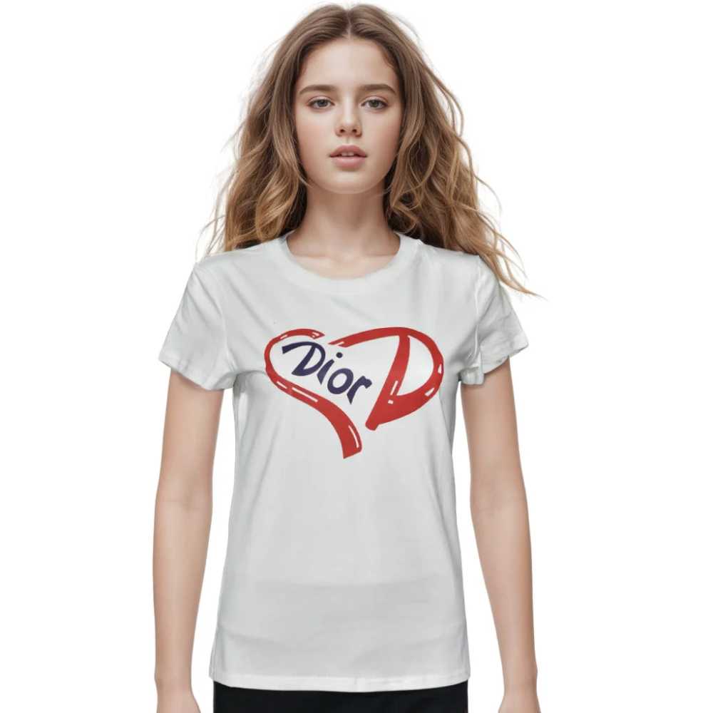 Dior White Premium Quality Women T-shirt