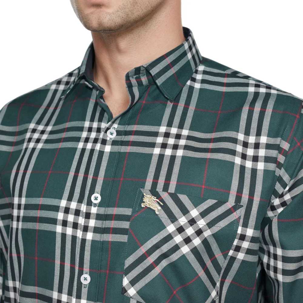 Burberry Green Premium Quality Men's Check Shirt-2