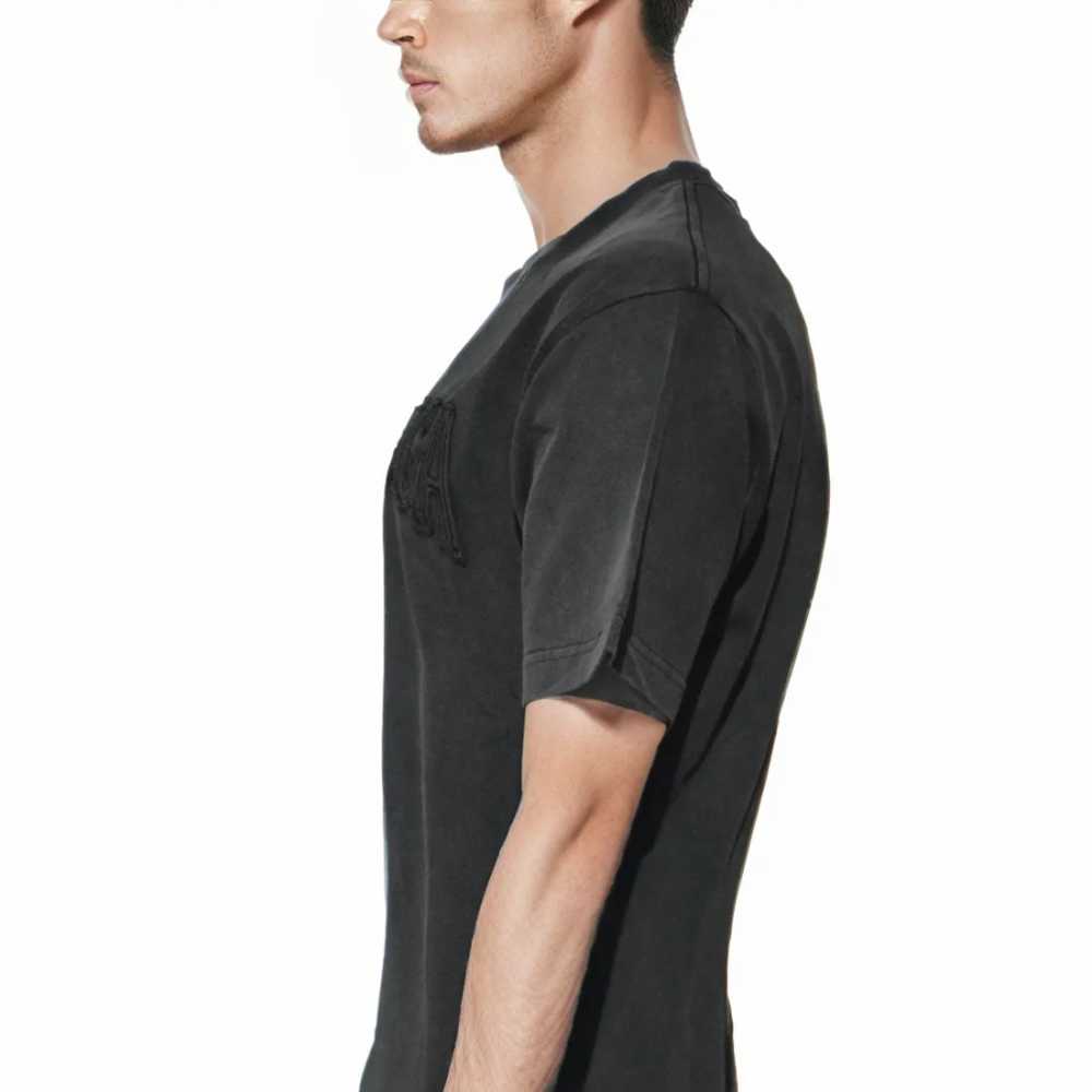 Balenciaga Embossed Print Black Premium T-shirt-3