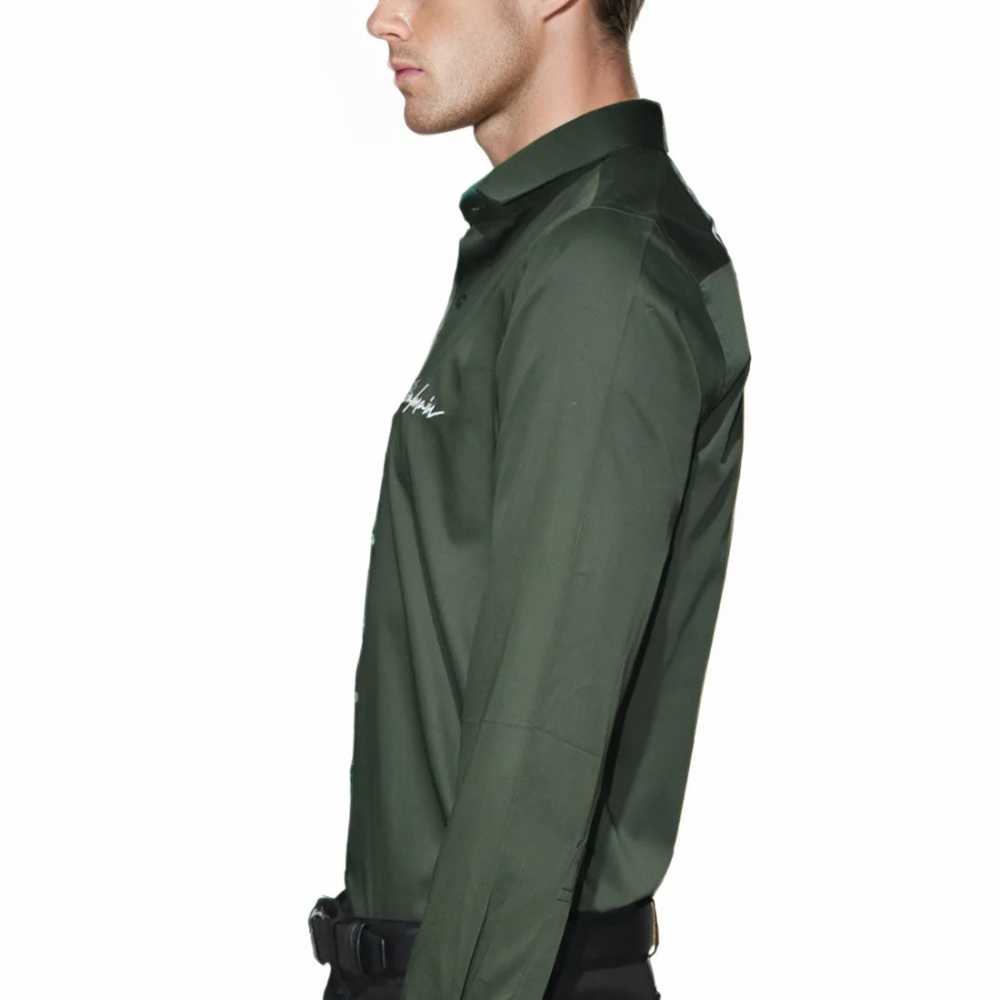 Balmain Green Premium Quality Slim Fit Formal Men's Shirt-2