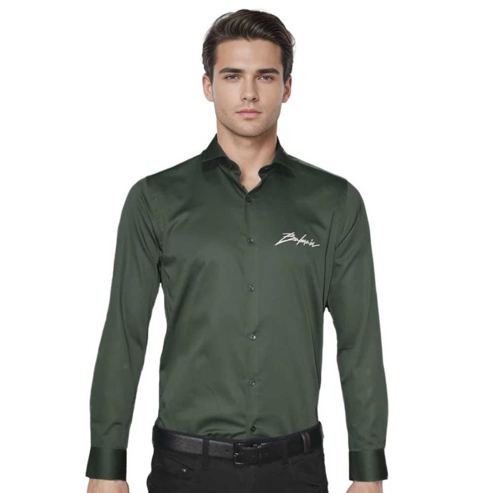 Balmain Green Premium Quality Slim Fit Formal Men's Shirt