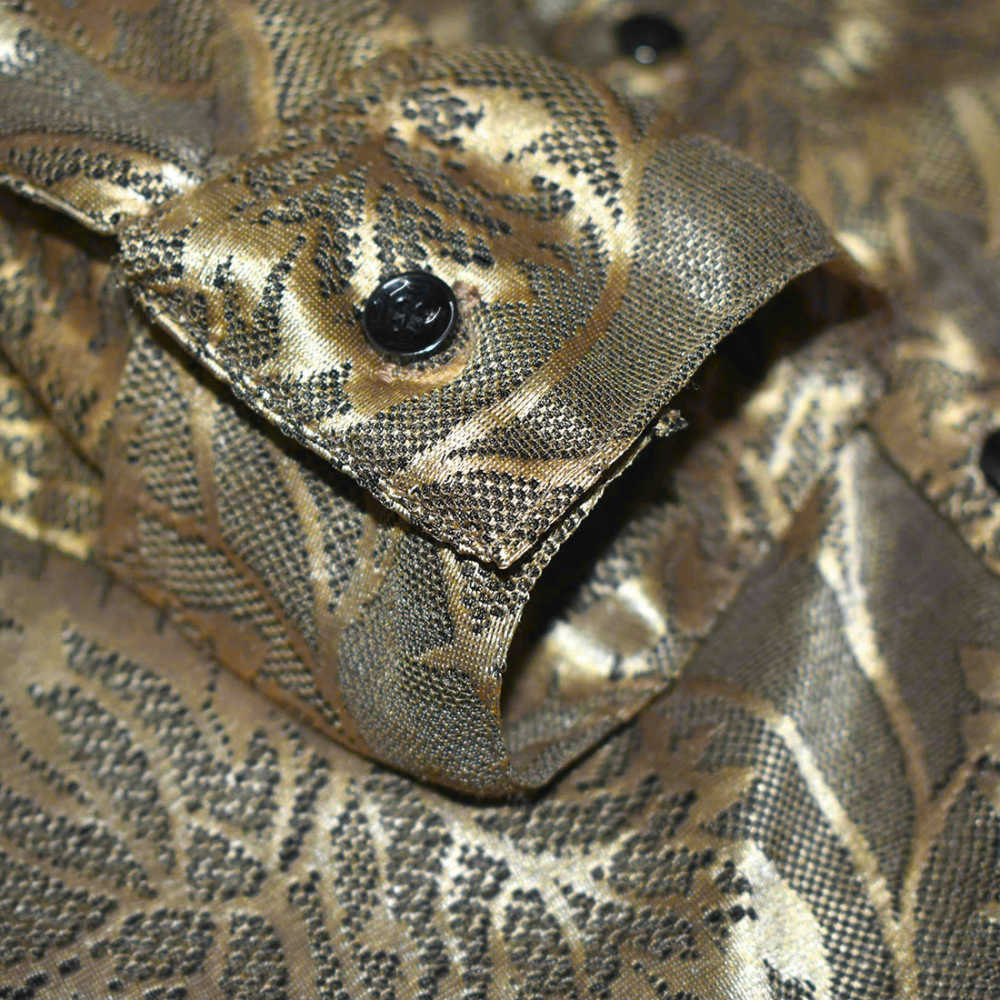 Gucci Brown Premium Floral Embroidered Shirt-5