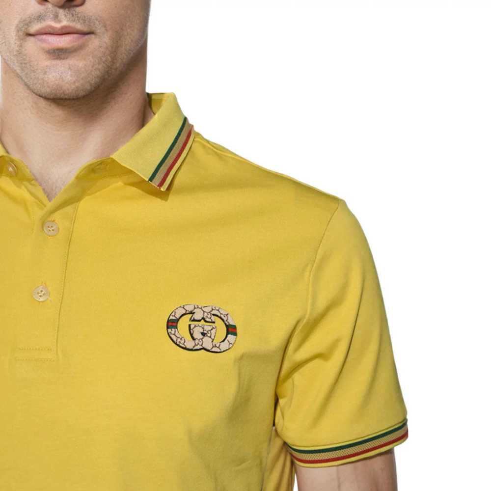 Gucci Embossed Logo Yellow Premium Quality T-shirt-3