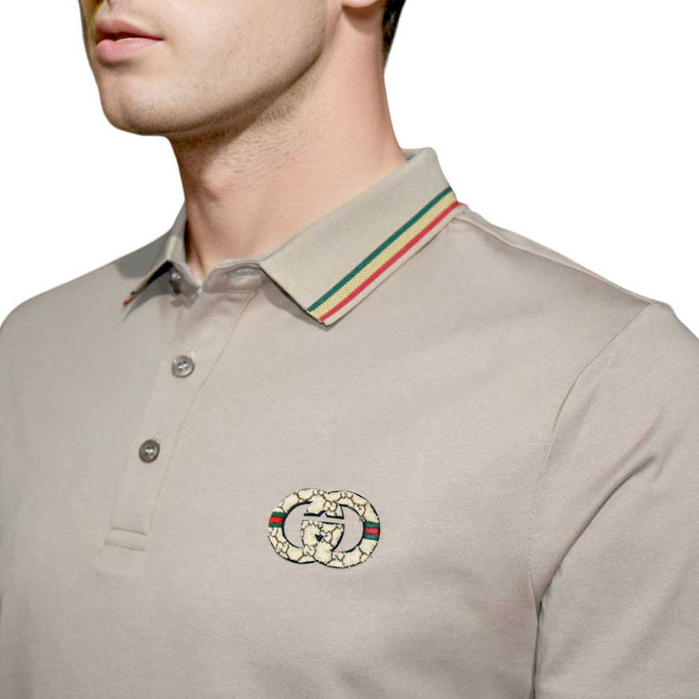 Gucci Embossed Logo Brown Premium Quality T-shirt-thumb-2