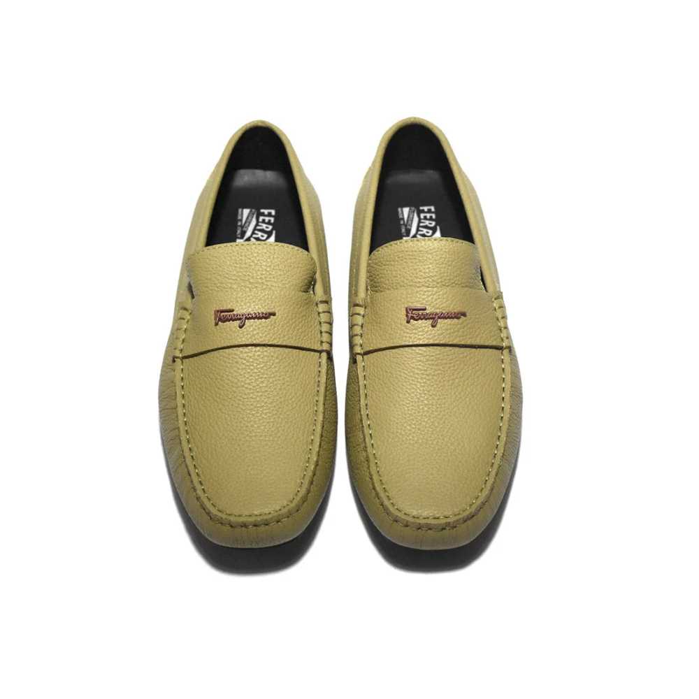 Salvatore Ferragamo Olive Green Premium Quality Loafers-3