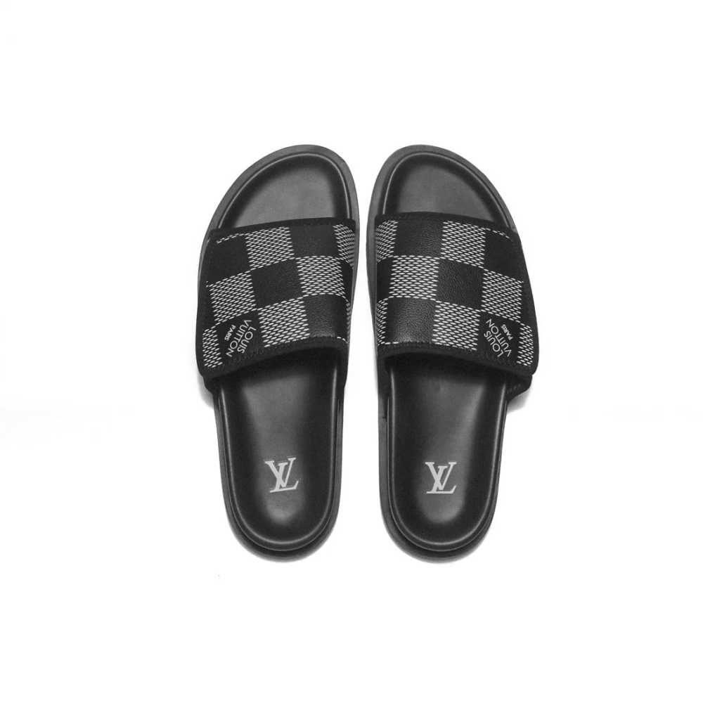 Louis Vuitton Black Premium Quality Men's Flip-flops-3