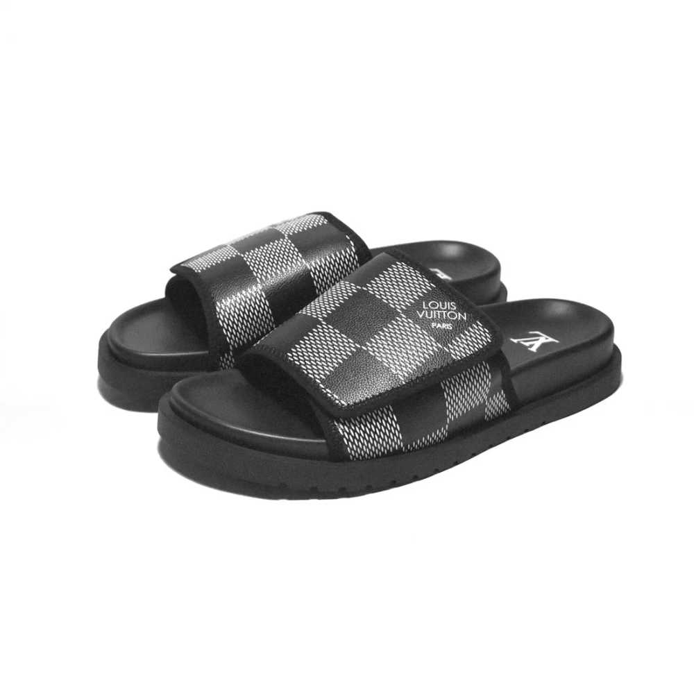 Louis Vuitton Black Premium Quality Men's Flip-flops
