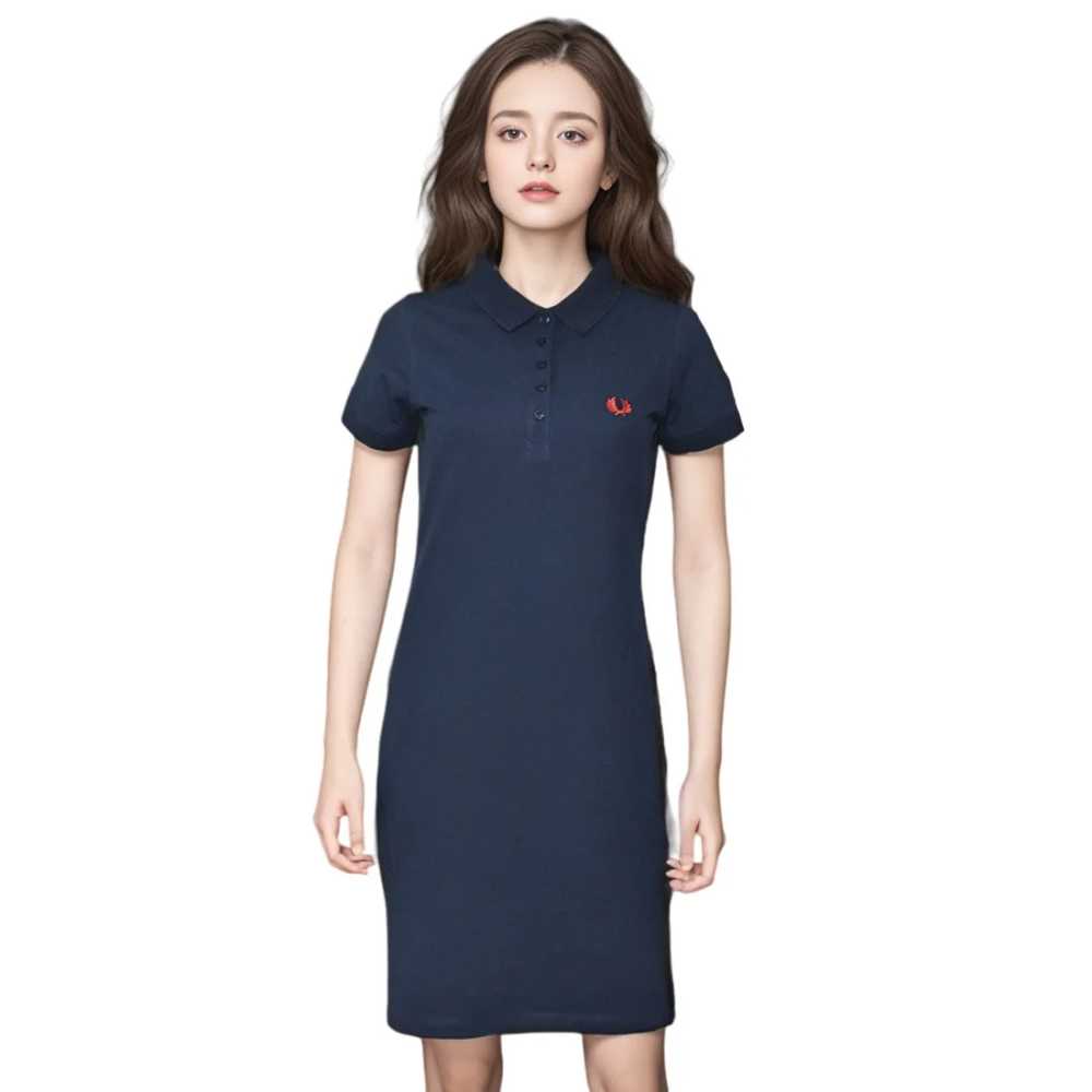 Fred Perry Embroidery Logo Navy Blue Premium Dress-1