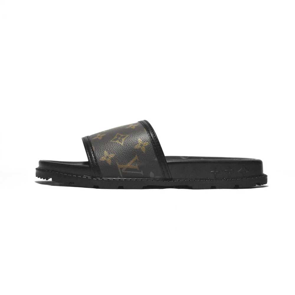 Louis Vuitton Brown & Black Premium Quality Men's Flip-Flops-1