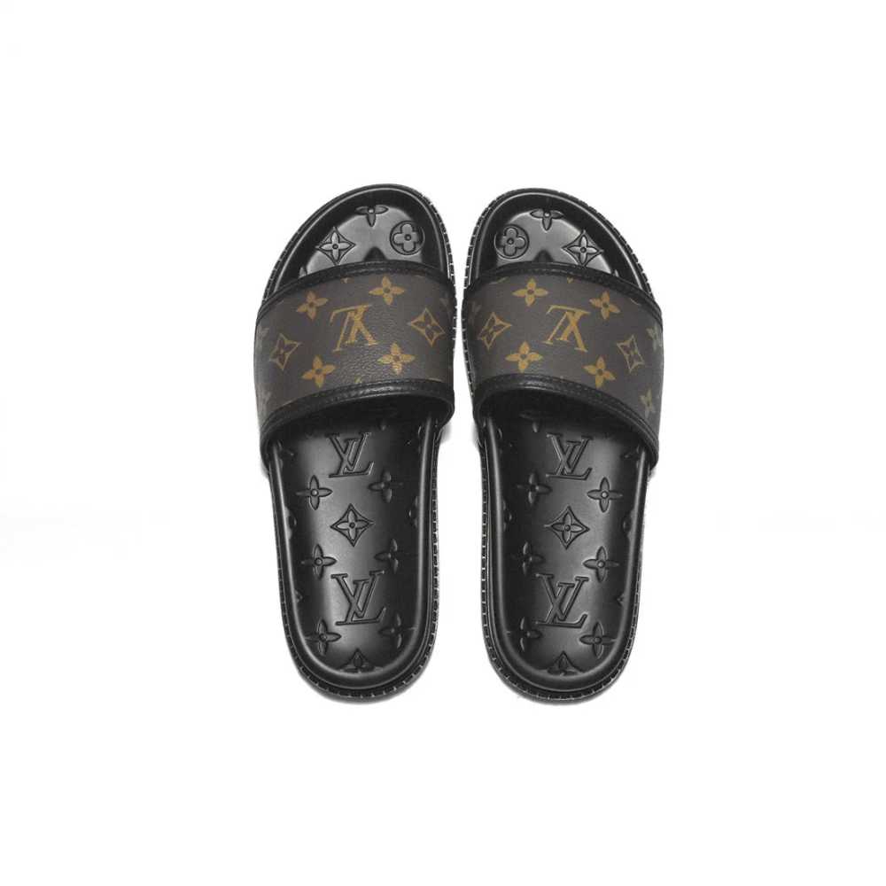 Louis Vuitton Brown & Black Premium Quality Men's Flip-Flops-3
