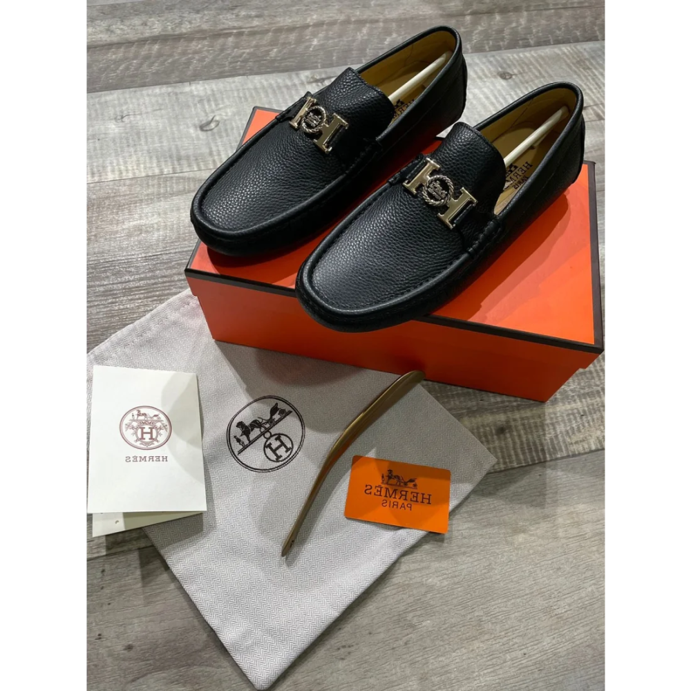 Hermes Black Premium Quality Loafers-0