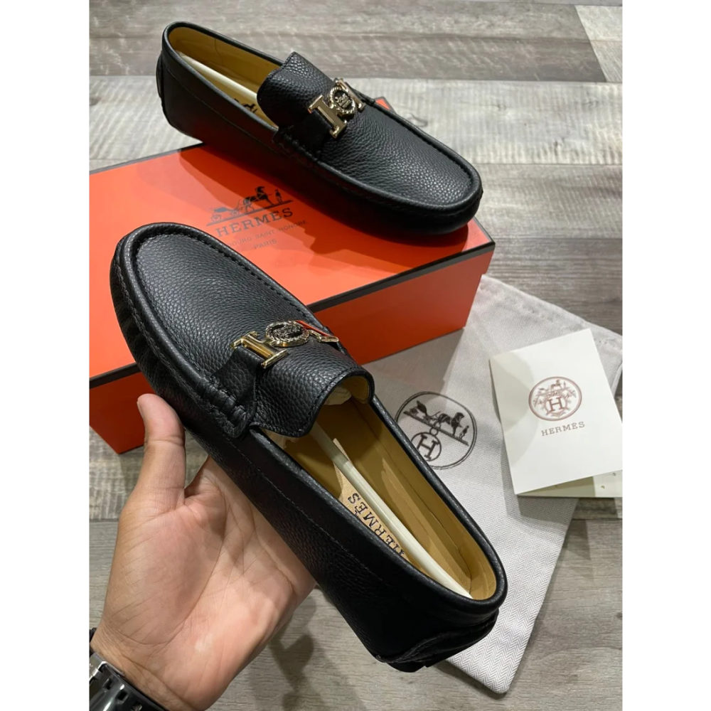 Hermes Black Premium Quality Loafers-2