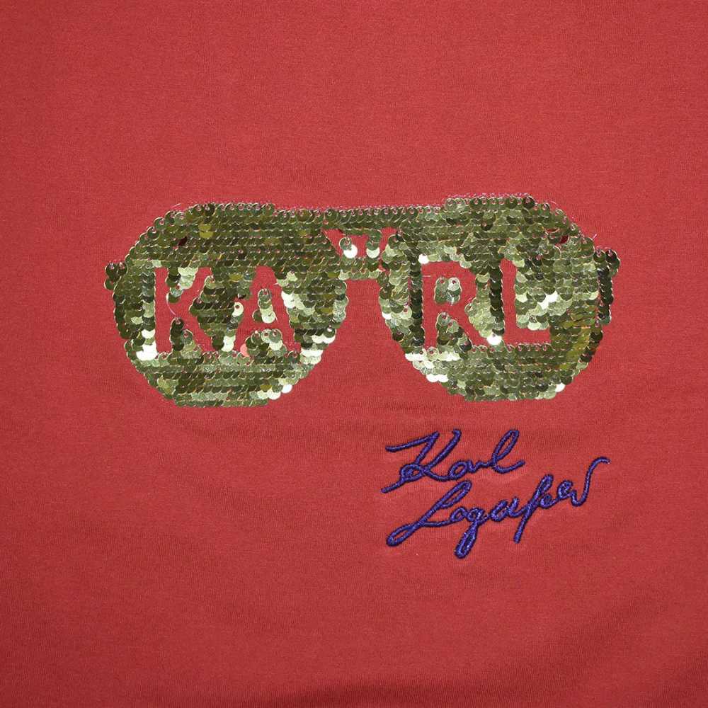 Karl Lagerfeld Red Premium Quality Women T-shirt-3