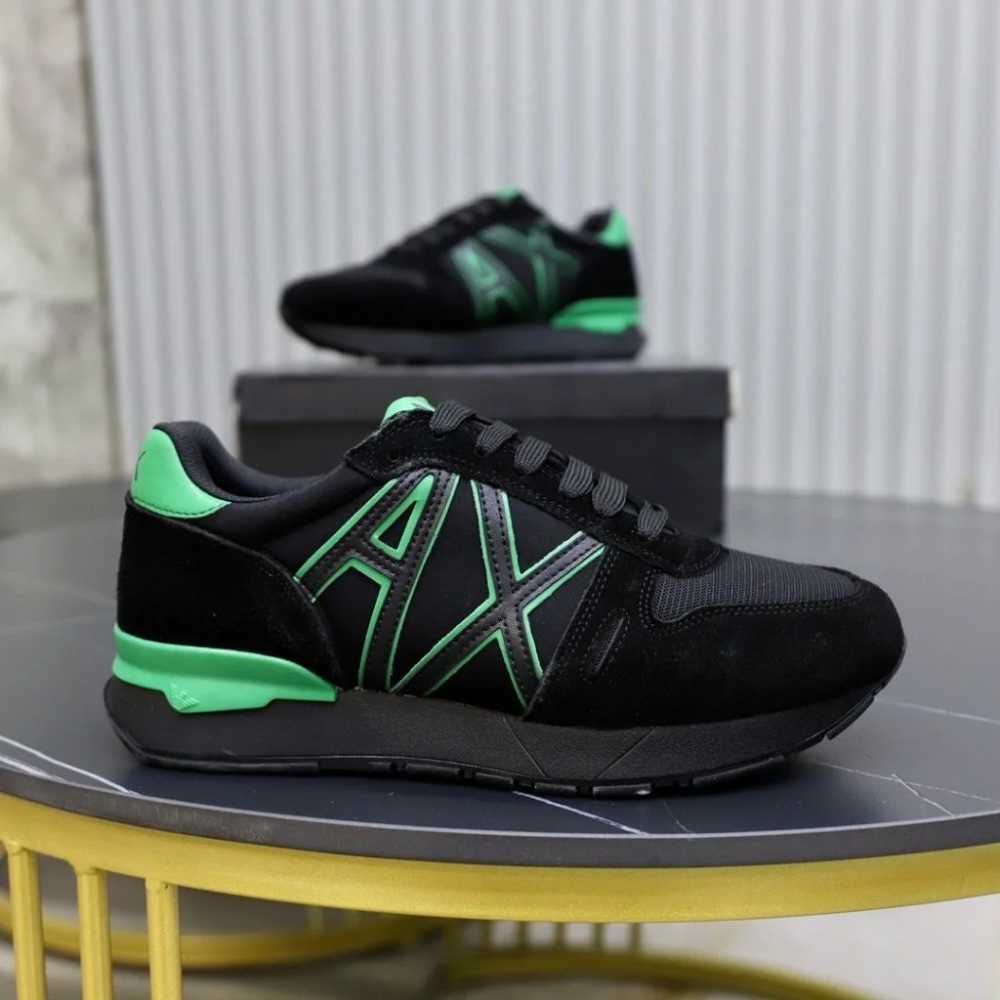 Armani Exchange Black & Green Premium Quality Sneakers-4