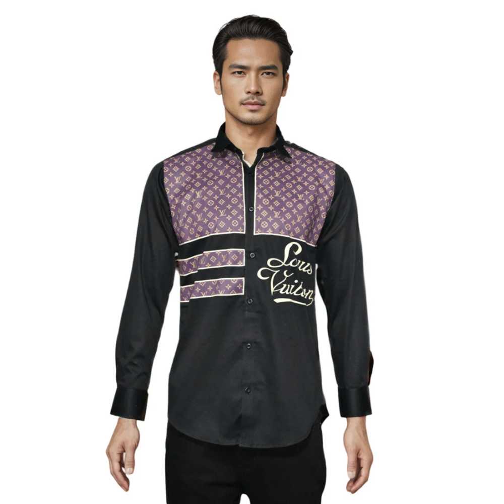 Louis Vuitton Black Premium Quality Men's Shirt-6