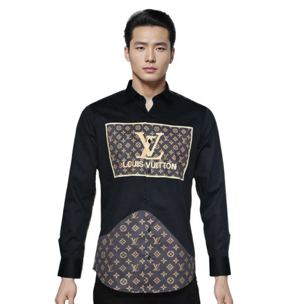 Louis Vuitton Black Premium Quality New Designer Men's Casual Shirt