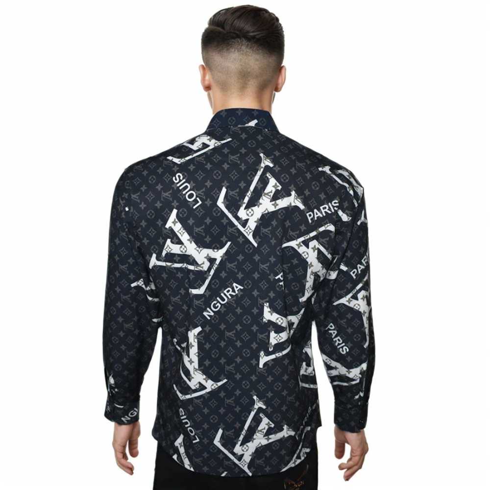 Louis Vuitton Black Premium Quality Printed Shirt-1