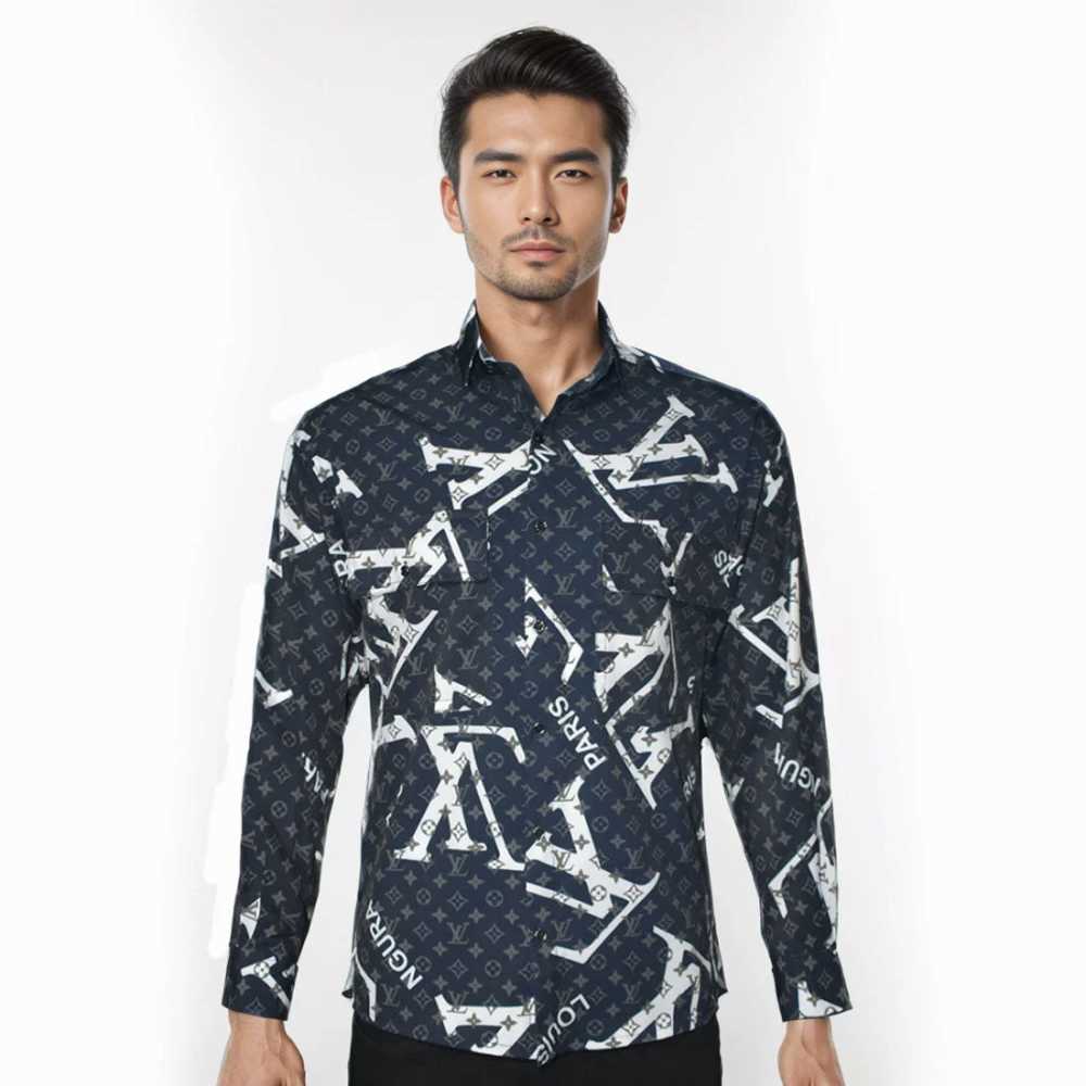 Louis Vuitton Black Premium Quality Printed Shirt