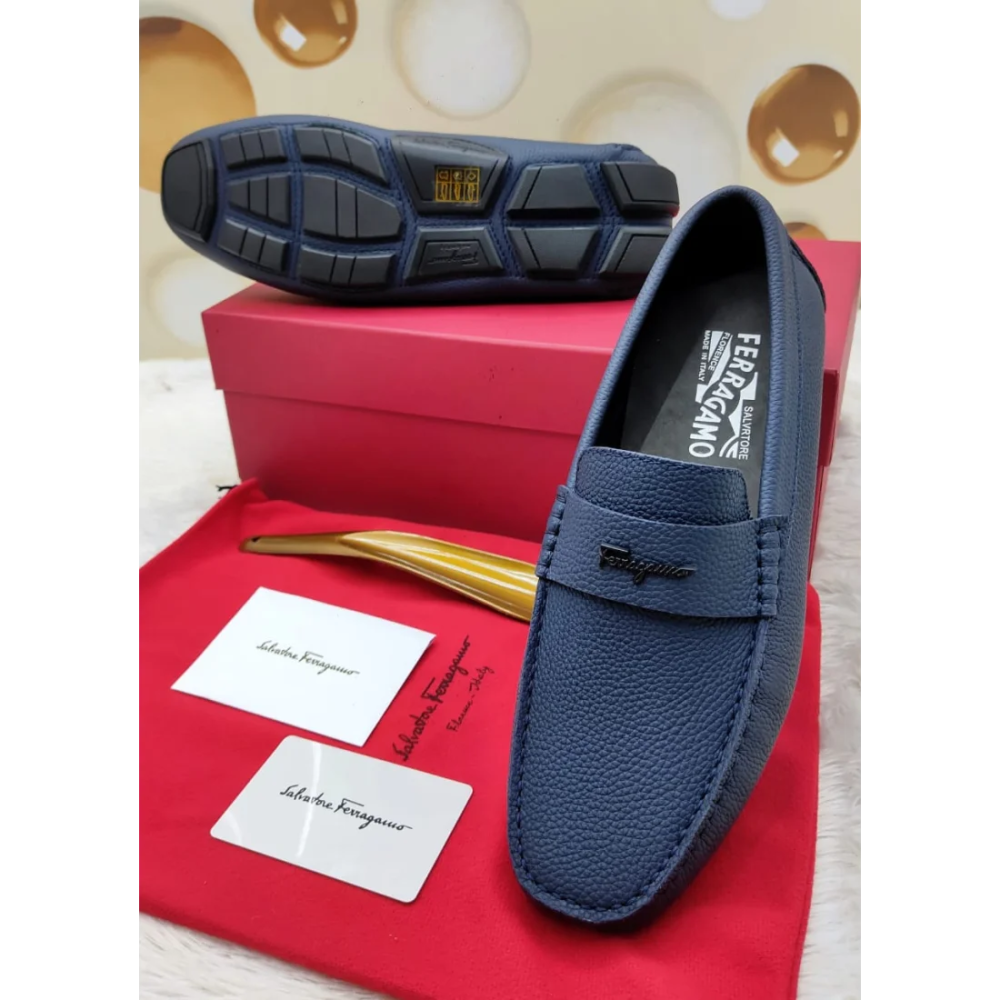 Salvatore Ferragamo Blue Premium Quality Loafers-0