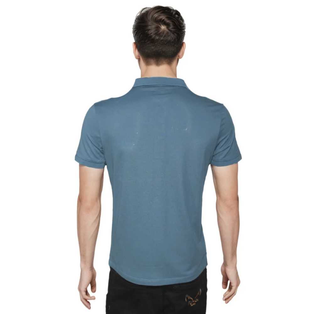 Louis Vuitton Embroidery Logo Blue Premium T-shirt-1